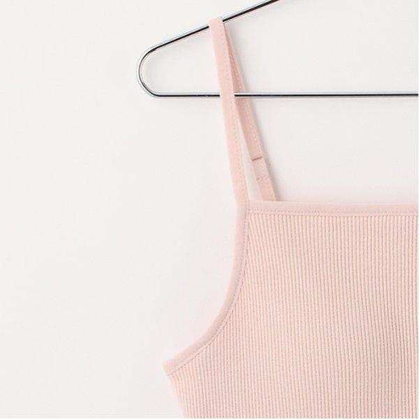 【基礎款】【100%純棉】帶胸墊羅紋吊帶背心
