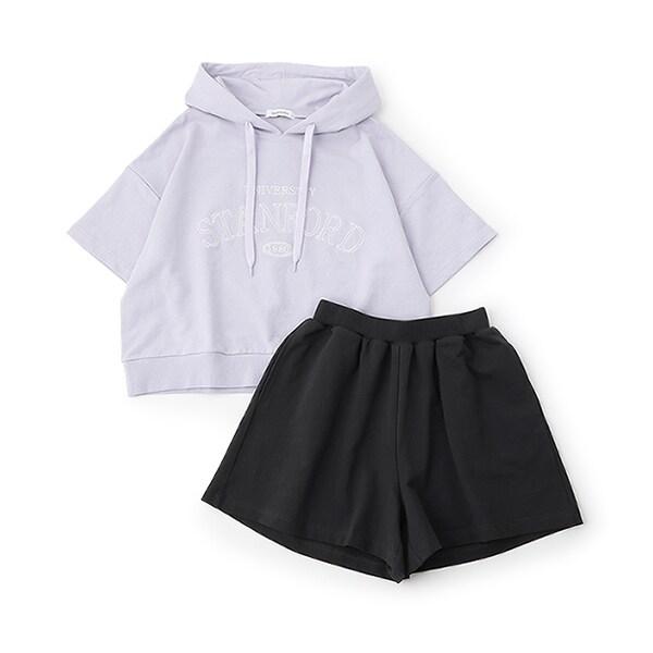 【GOODPRICE】【純棉100%】短袖連帽套裝