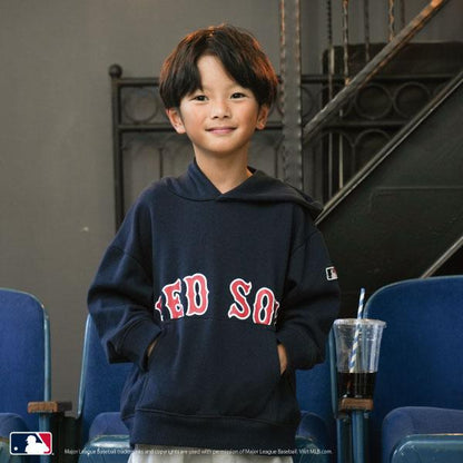 【MLB】標誌印花寬鬆衛衣連帽衫