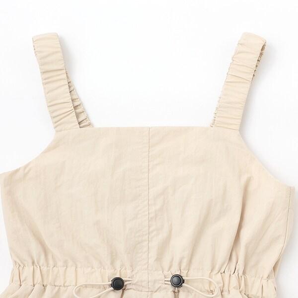 褶皺工裝口袋揹帶裙