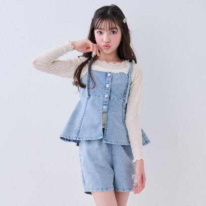 帶吊帶透明褶皺T恤