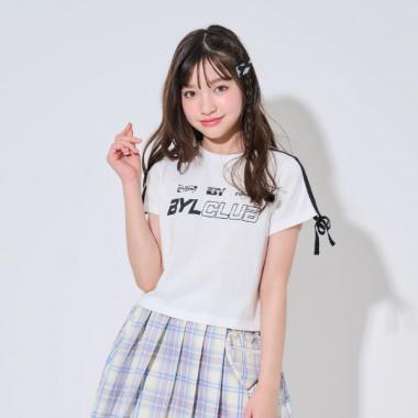 【Cuugal掲載】袖部蝴蝶結條紋T恤