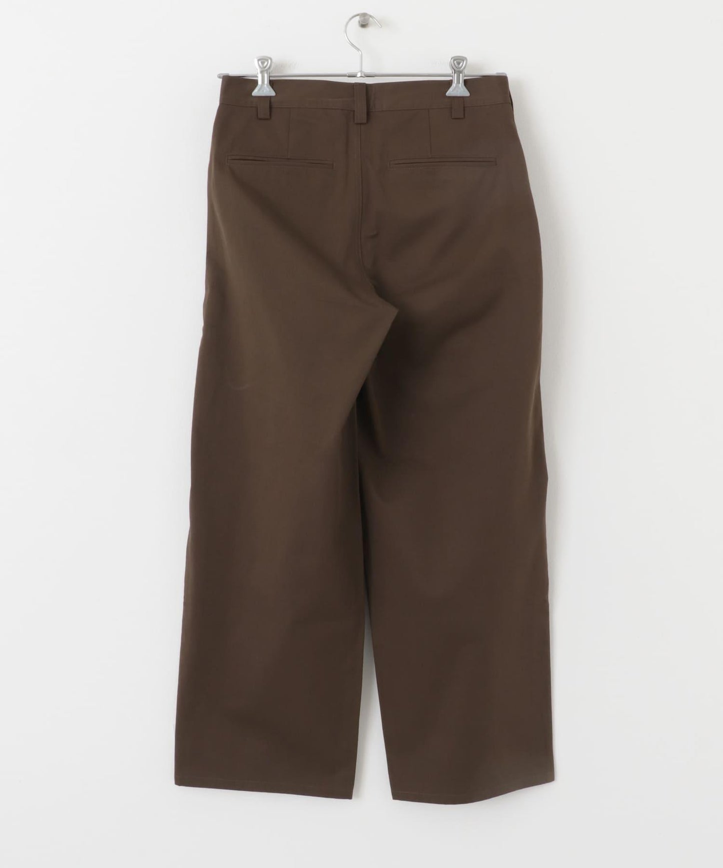 2褶寬鬆斜紋棉布長褲