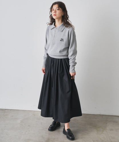 ハーフジップロゴ裏毛プルオーバー