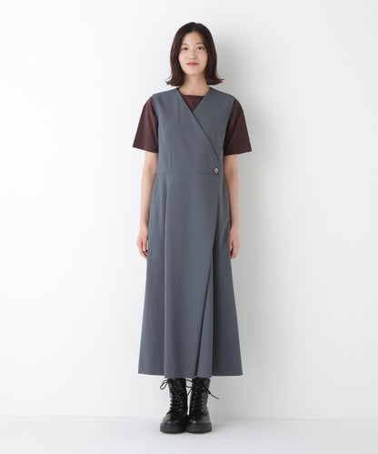 Ｔ／ＴＡツイルラップ風ノースリーブワンピース