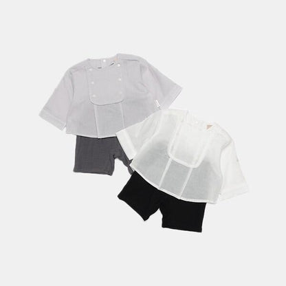 方領襯衫+長褲套裝