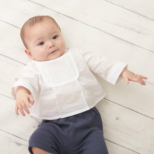 方領襯衫+長褲套裝