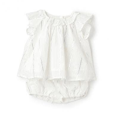 【リンク】亮片條紋/花卉圖案套裝（嬰兒）