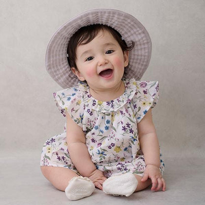 【リンク】亮片條紋/花卉圖案套裝（嬰兒）