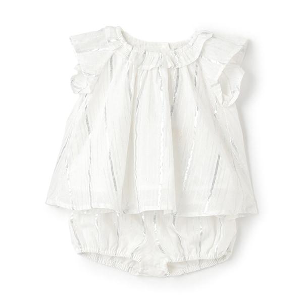 【リンク】亮片條紋/花卉圖案套裝（嬰兒）