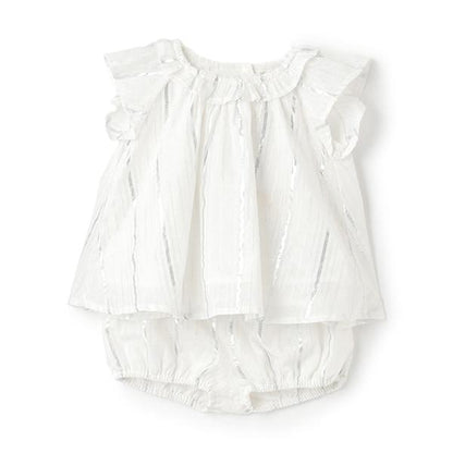 【リンク】亮片條紋/花卉圖案套裝（嬰兒）