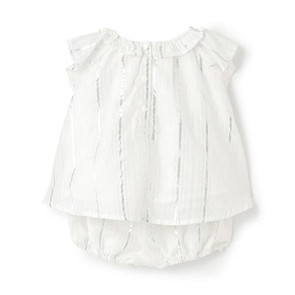 【リンク】亮片條紋/花卉圖案套裝（嬰兒）