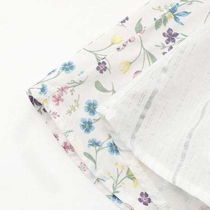 【リンク】亮片條紋/花卉圖案套裝（嬰兒）