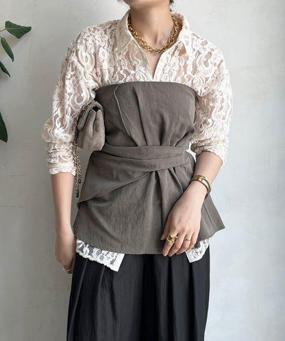 絨面蕾絲襯衫