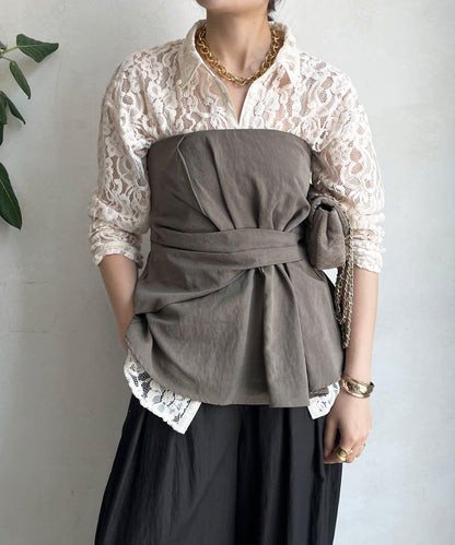 絨面蕾絲襯衫