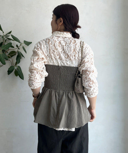 絨面蕾絲襯衫