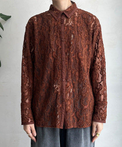 絨面蕾絲襯衫
