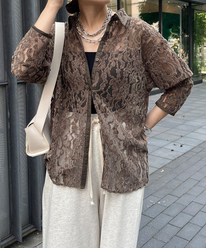 絨面蕾絲襯衫