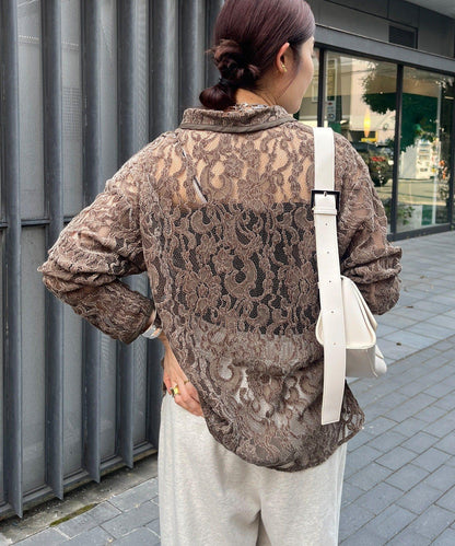 絨面蕾絲襯衫