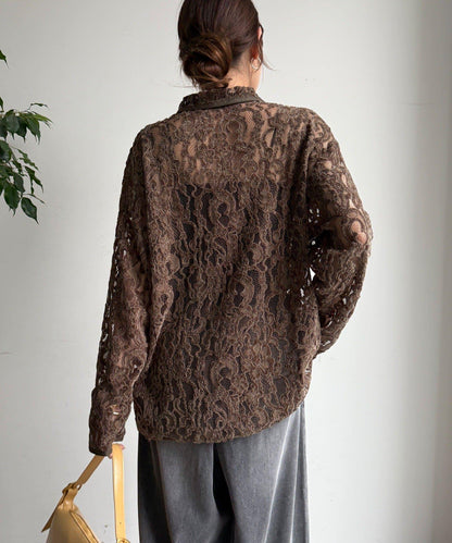 絨面蕾絲襯衫