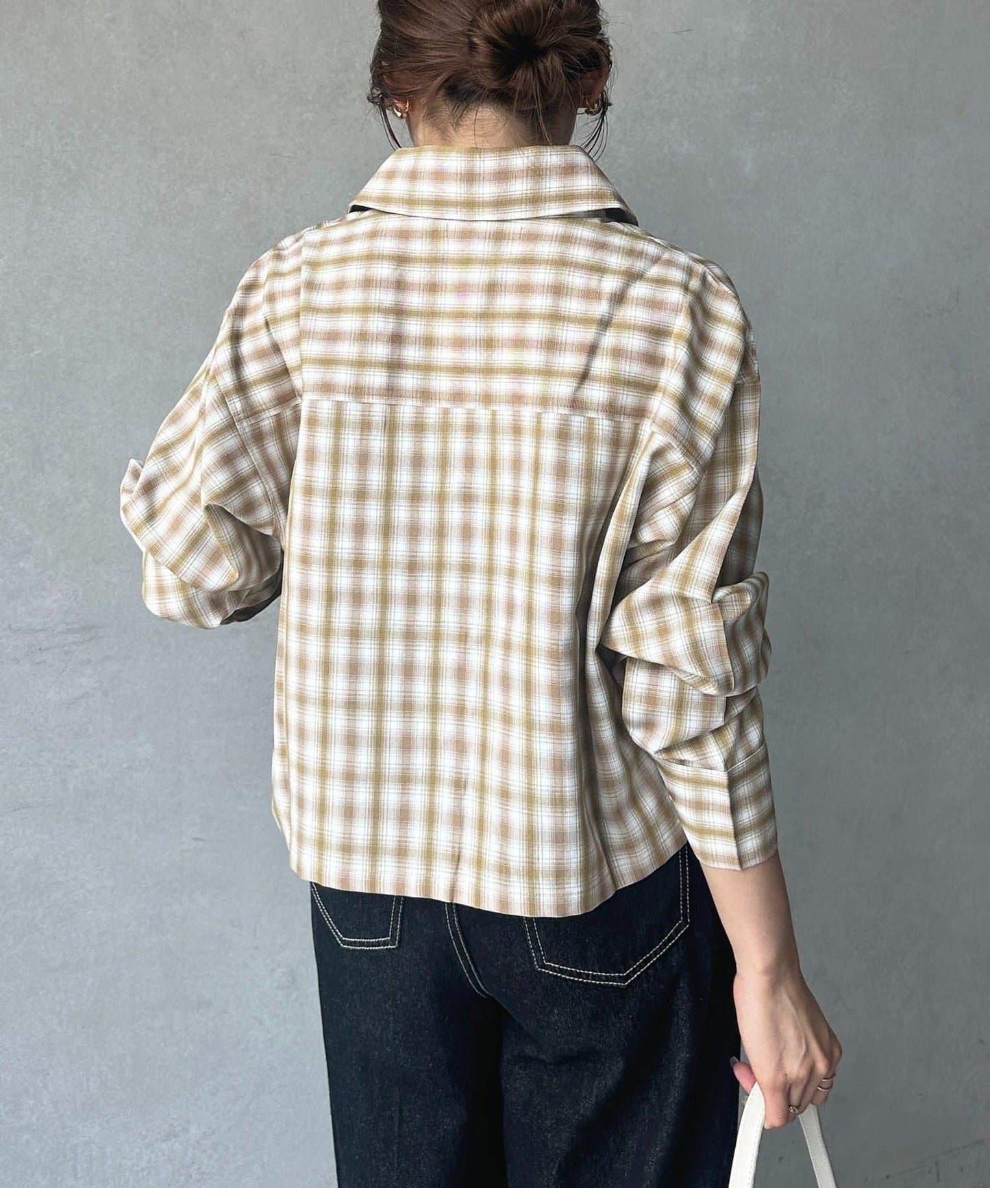 【UV加工付き】格子紋短袖襯衫
