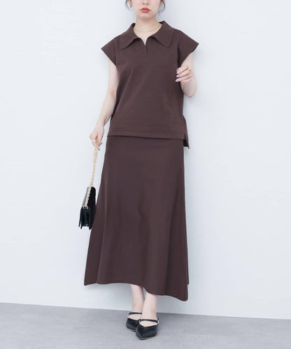 【自然風格】配套珍珠腰帶針織上衣