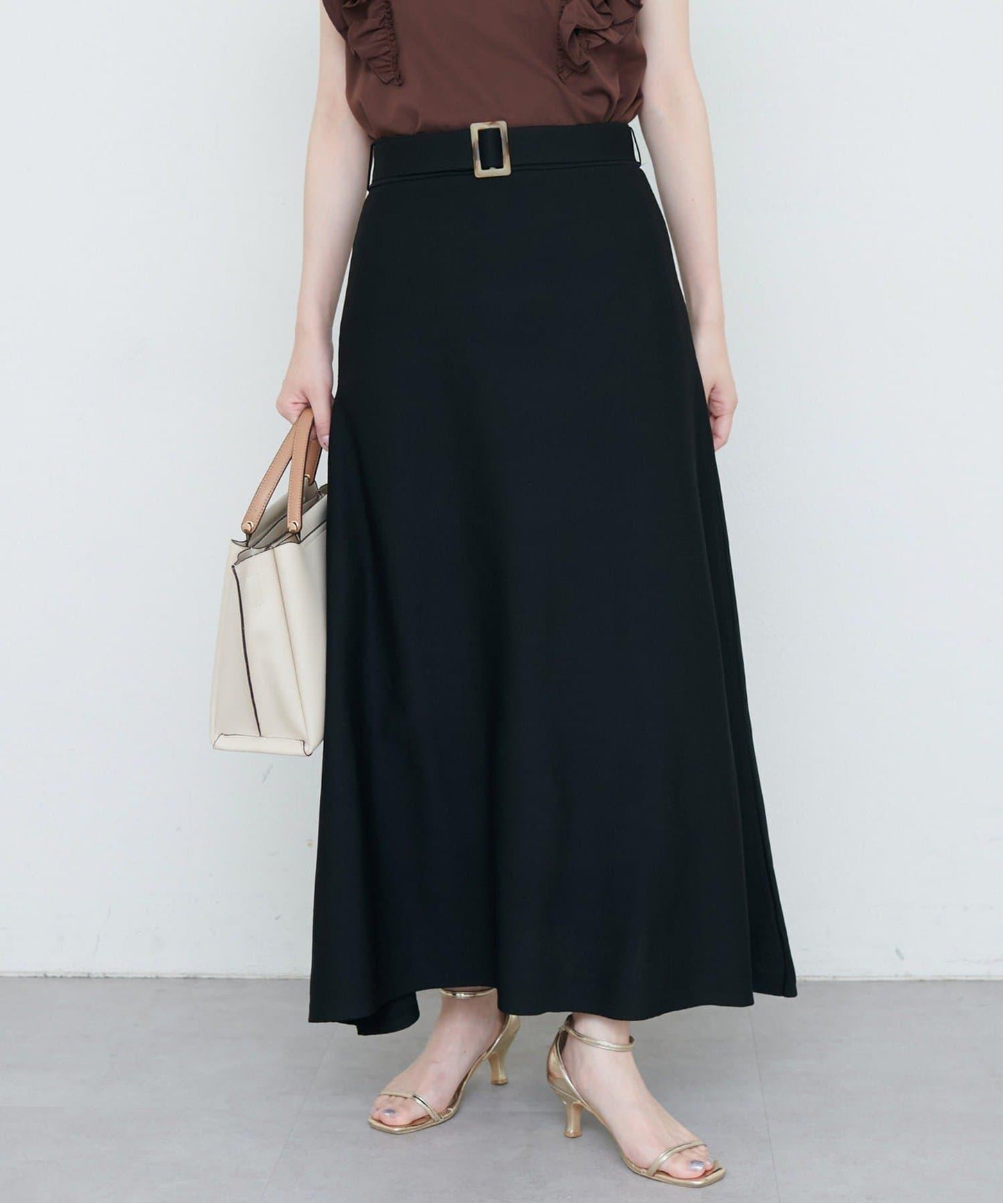 【自然風格】配套珍珠腰帶針織上衣