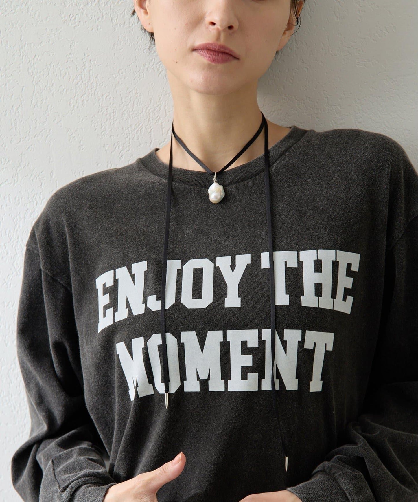 絨布印花長款T恤