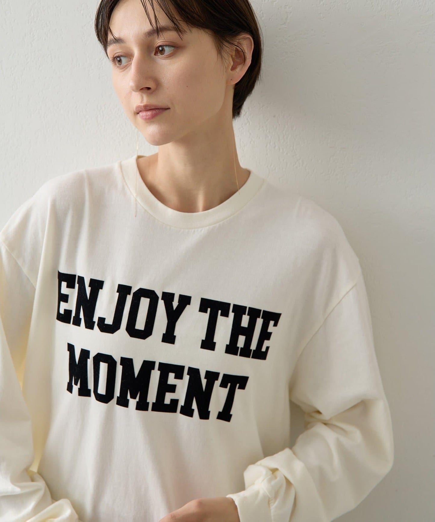 絨布印花長款T恤