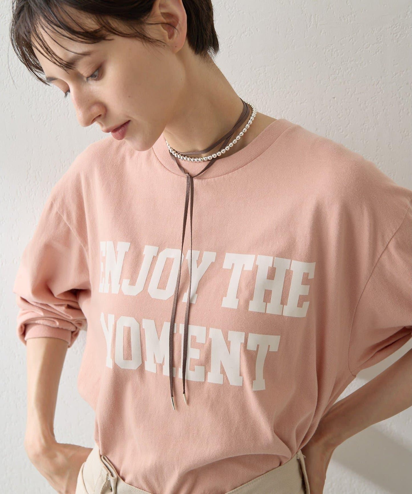 絨布印花長款T恤