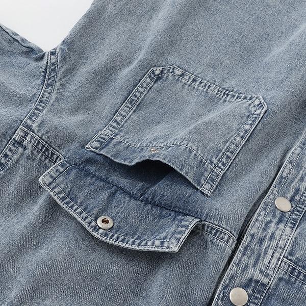 【純棉100%】牛仔短袖襯衫套裝