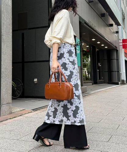 フラワーモチーフレイヤードスカート