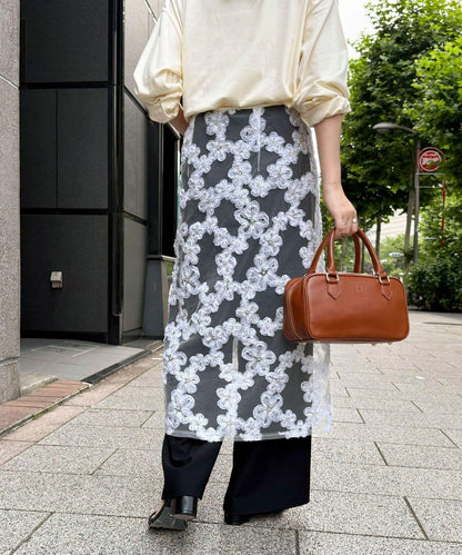 フラワーモチーフレイヤードスカート