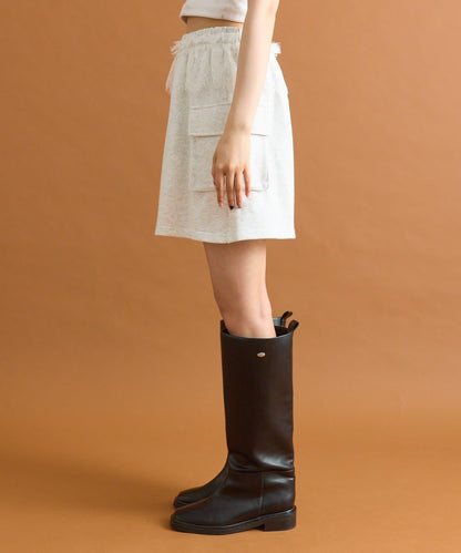 【mystic】腰部蕾絲裝飾衛衣面料迷你裙