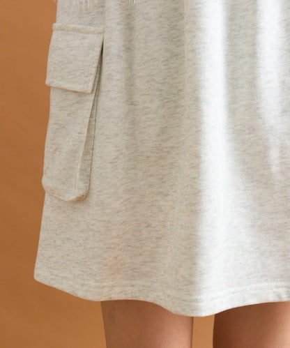 【mystic】腰部蕾絲裝飾衛衣面料迷你裙