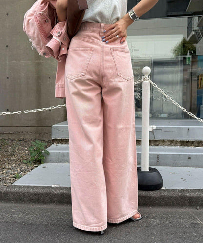 カラーストレートデニムパンツ