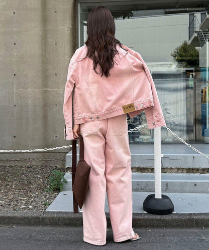 ノーカラーコンパクトデニムジャケット
