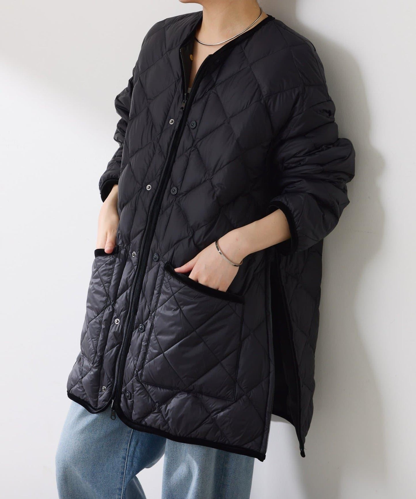 【TAION別注/リバーシブル】ベロアパイピングリバーシブルコート