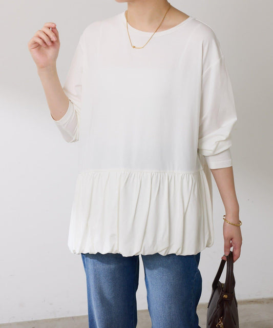 【腰回りカバー】裾バルーンロンT