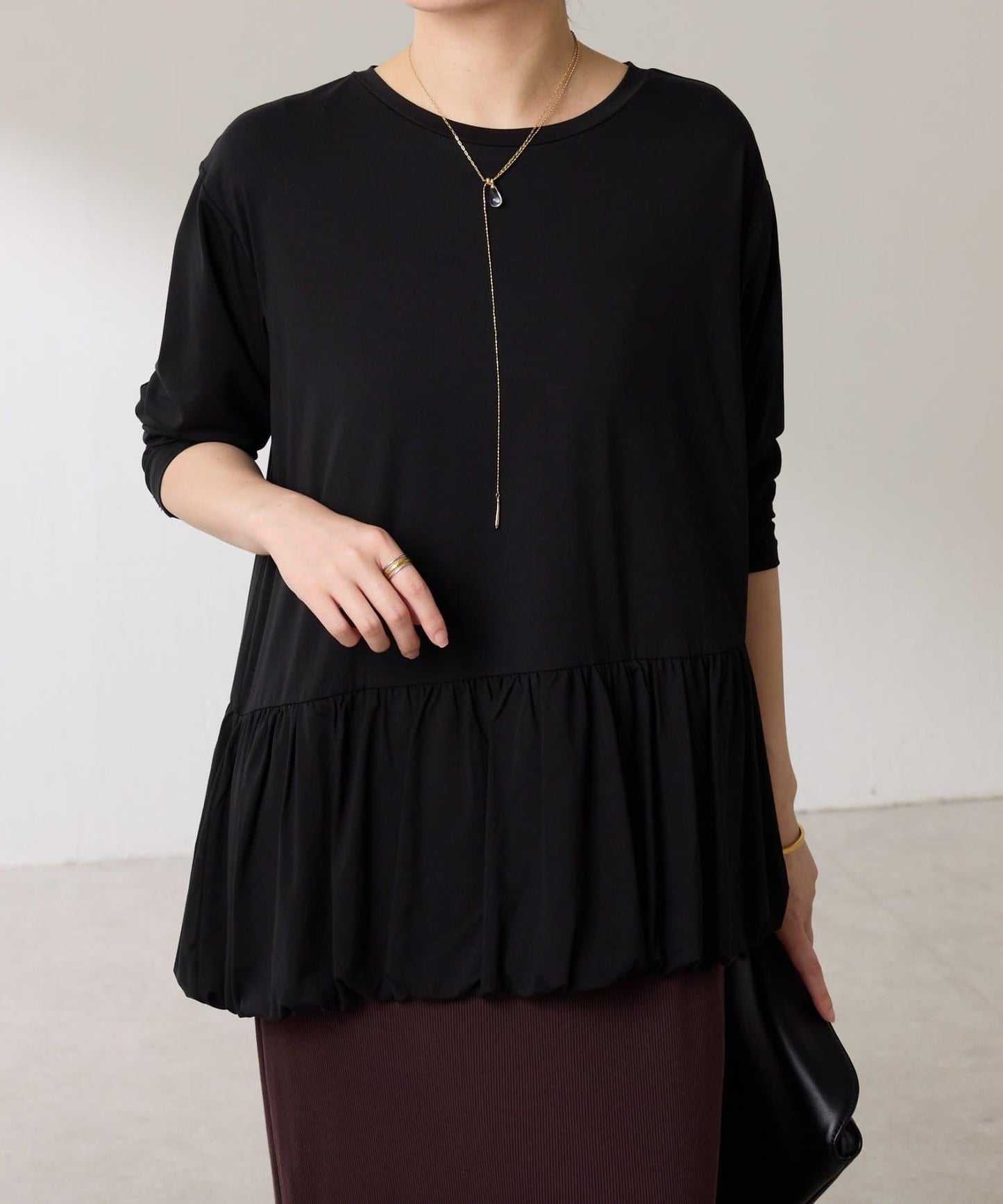 【腰回りカバー】裾バルーンロンT