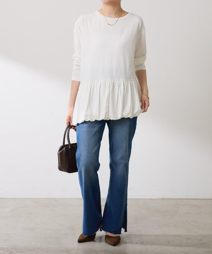 【腰回りカバー】裾バルーンロンT