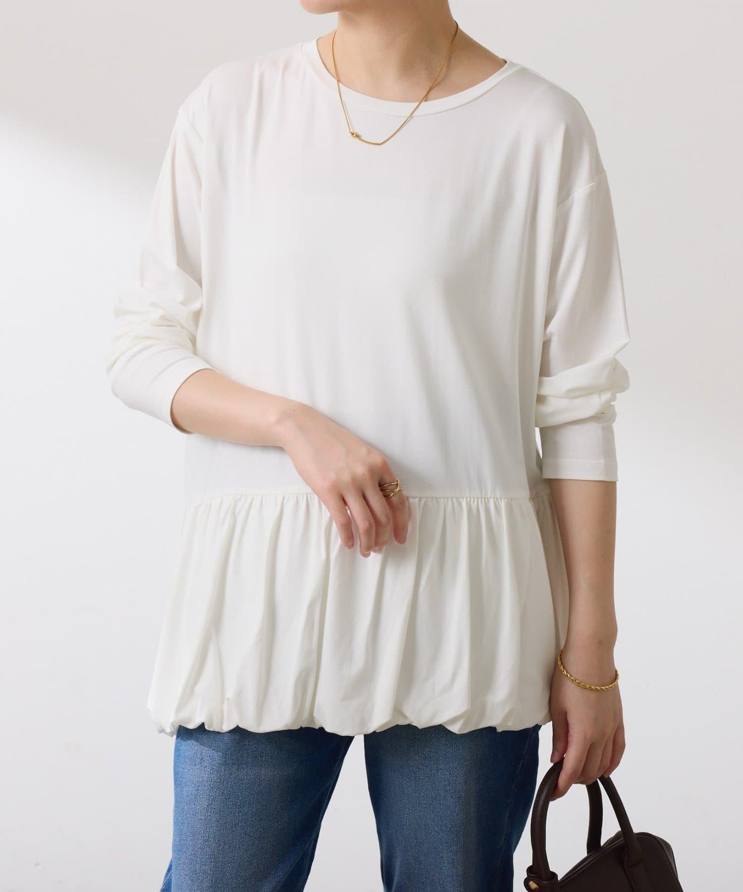 【腰回りカバー】裾バルーンロンT