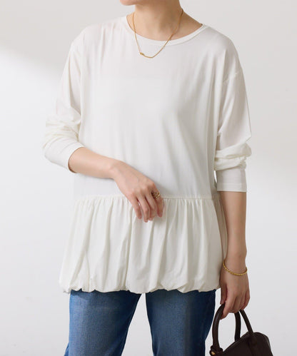 【腰回りカバー】裾バルーンロンT