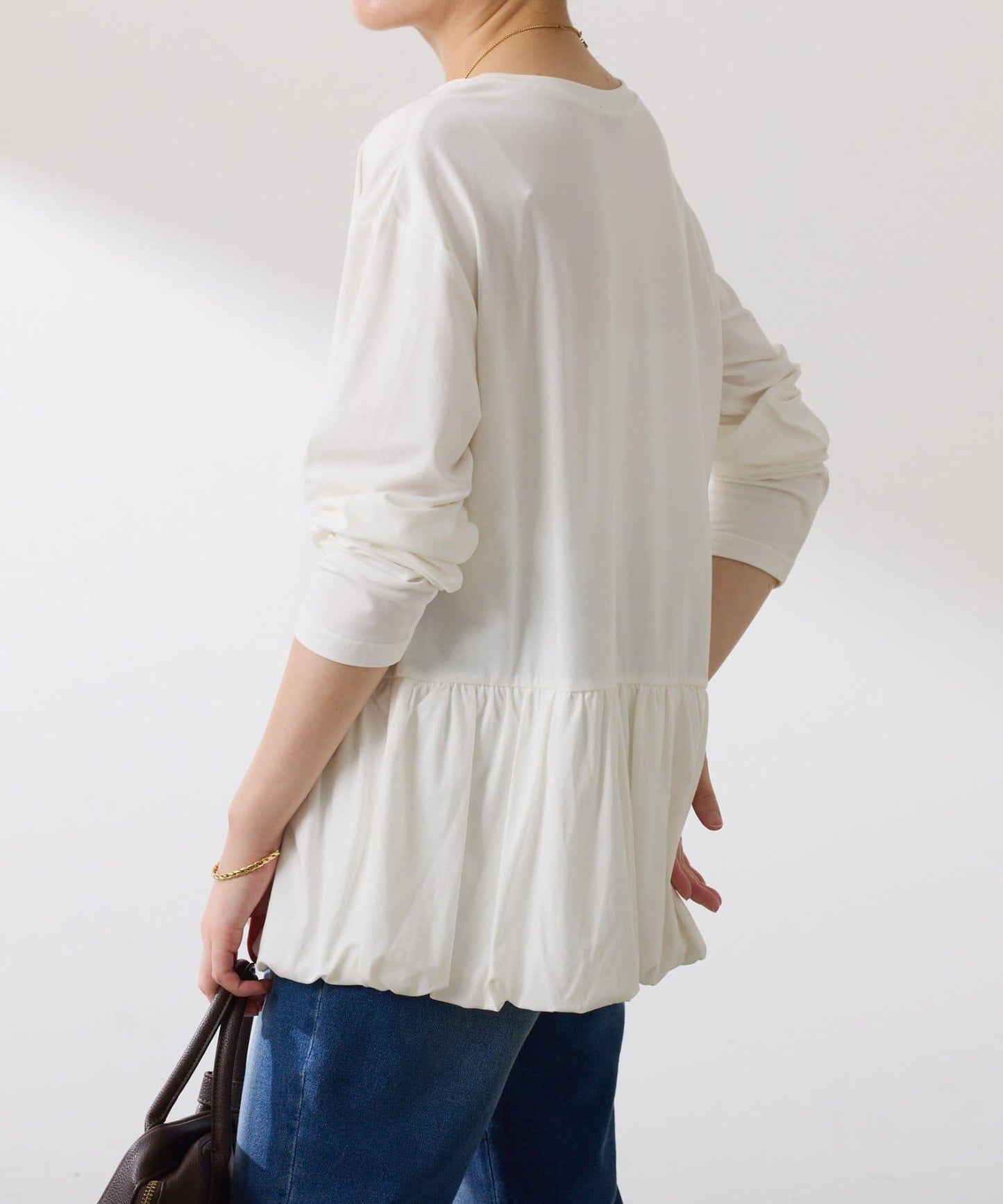 【腰回りカバー】裾バルーンロンT