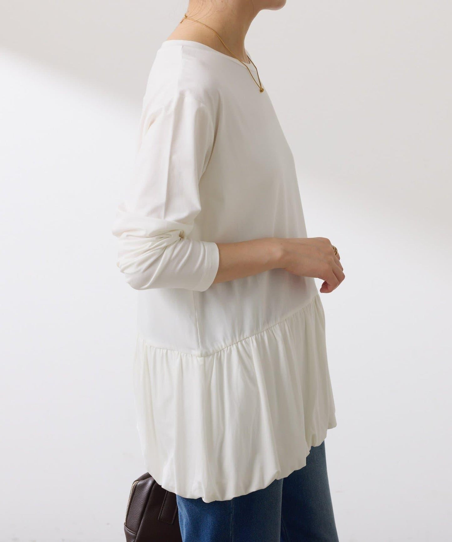 【腰回りカバー】裾バルーンロンT