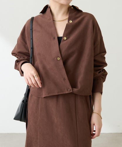 【デザインを変えられる】スエードタッチバックロングシャツ/カセット服