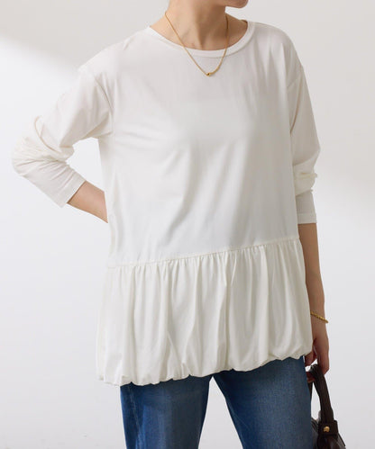 【腰回りカバー】裾バルーンロンT