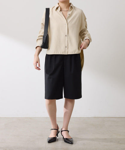 【デザインを変えられる】スエードタッチバックロングシャツ/カセット服