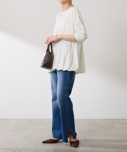 【腰回りカバー】裾バルーンロンT