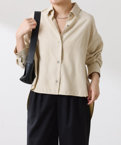 【デザインを変えられる】スエードタッチバックロングシャツ/カセット服